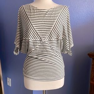 Bordeaux Striped Batwing Top
